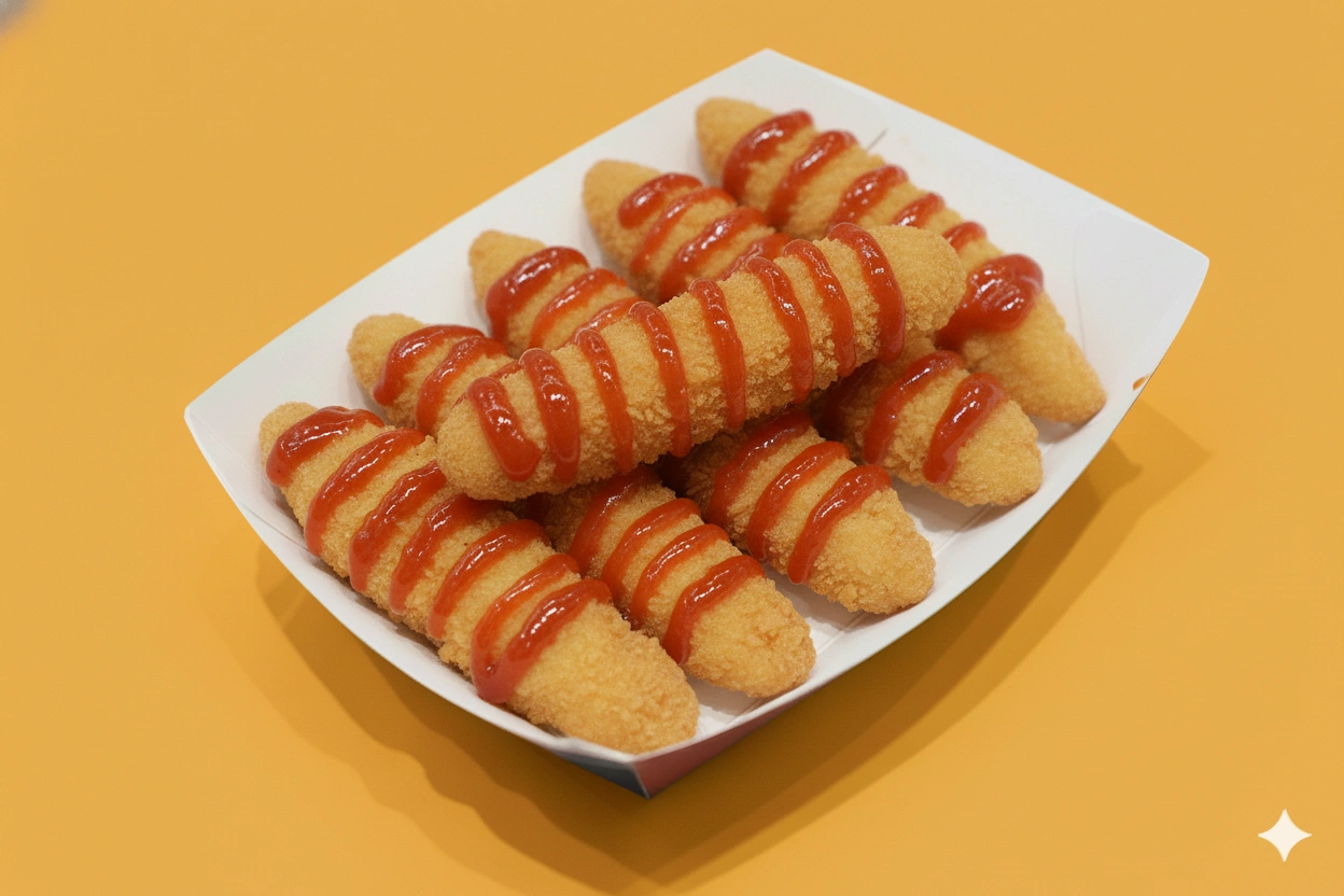 Fried chicken strips with dip